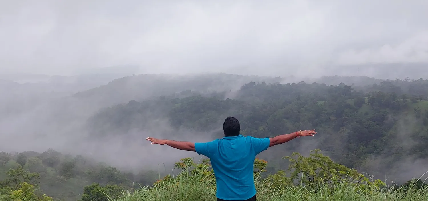 Misty hill travel moment